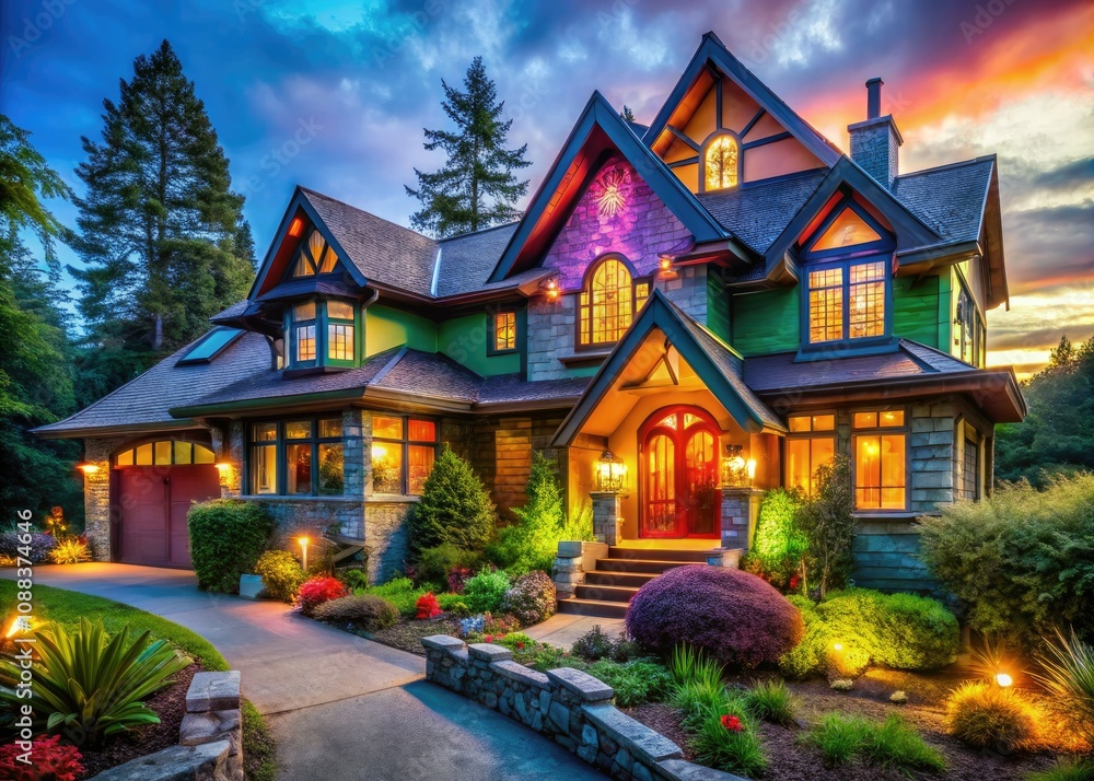 Obraz premium Surreal Nanaimo Family Home, Neighborhood Dream