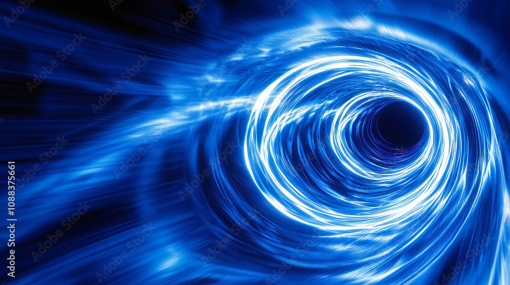 A blue, 3D animated loop of a neon tunnel in a virtual club. A blue, 3D animated loop of a neon tunnel in a virtual club.