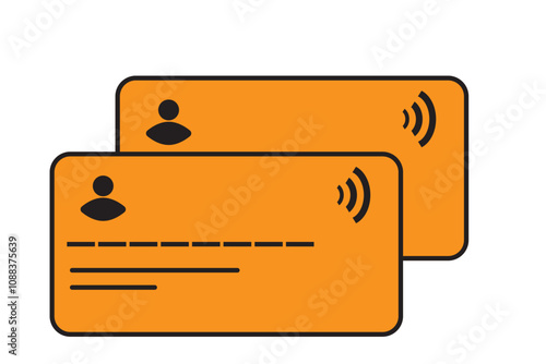 ATM card icon set. Bank payment credit and debit card vector symbol in a black filled and outlined style. Credit card sign. photo