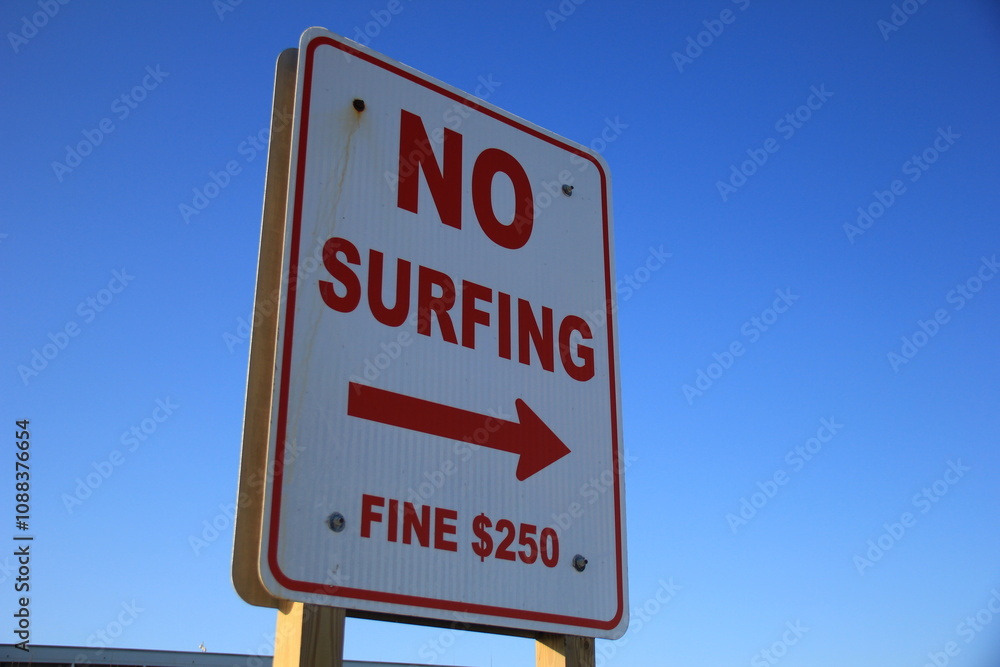 no surfing sign no surfing sign