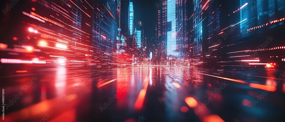 Obraz premium Laptop screen with stock market charts, double exposure of financial data streams, futuristic business concepts, vibrant finance trends, sleek aesthetic