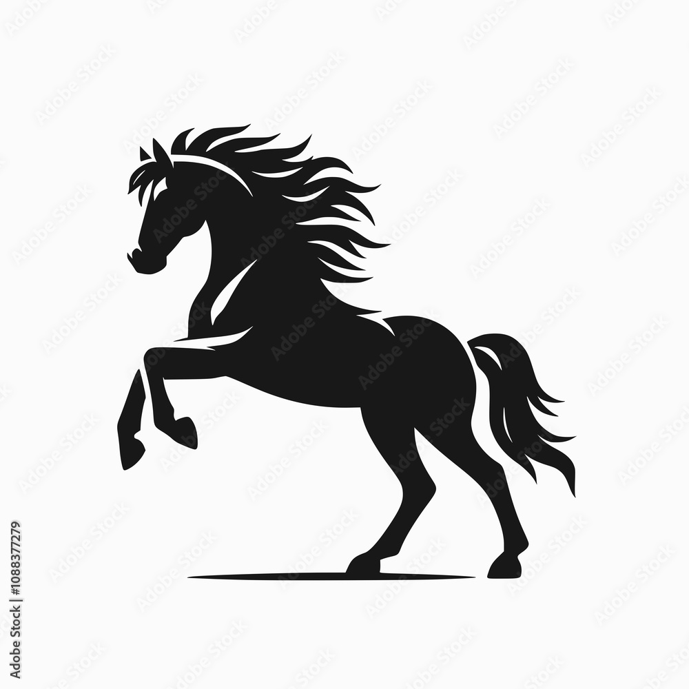 Horse silhouette on white background. Flat vector illustration for logo or other design. JPEG version. Horse silhouette on white background. Flat vector illustration for logo or other design. JPEG version.