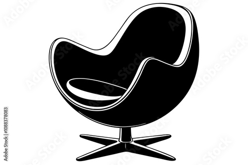   egg chair silhouette vector,  egg chair illustration