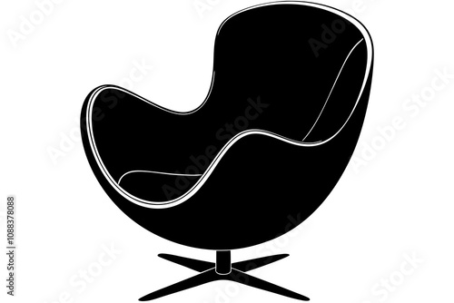   egg chair silhouette vector,  egg chair illustration