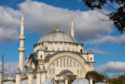 Ottoman imperial Nuruosmaniye Camii mosque in Fatih district, Istanbul, Turkey photo