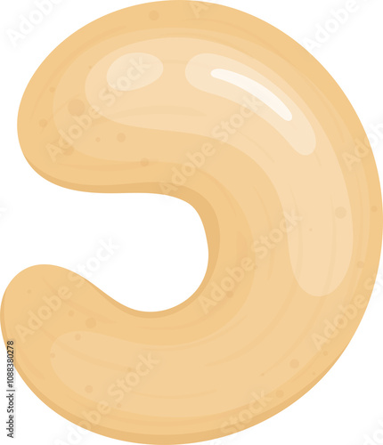 Beautiful flat illustration of cashew nut clipart