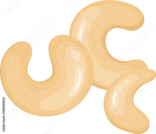 Beautiful flat illustration of cashew nut clipart