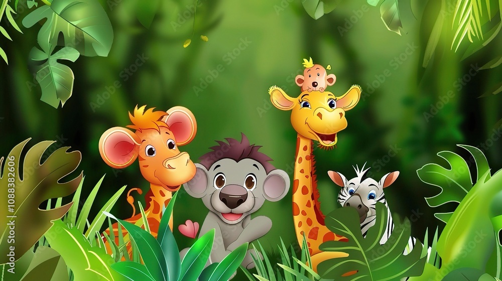 Cartoon Animal Border Background - A Whimsical Frame for Colorful and Playful Scenes. The Adorable Cartoon Animals Forming the Border, with Their Cheerful Expressions and Cute Shapes Cartoon Animal Border Background - A Whimsical Frame for Colorful and Playful Scenes. The Adorable Cartoon Animals Forming the Border, with Their Cheerful Expressions and Cute Shapes