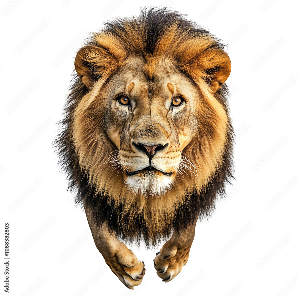 Fototapeta premium Lion, white isolate background
