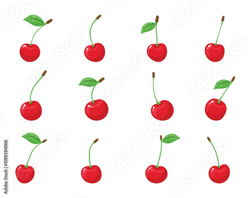 Beautiful illustration of a red cherry