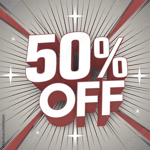 Fifty Percent Off Sale Announcement Graphic Design photo