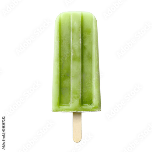 Green popsicle isolated on transparent background