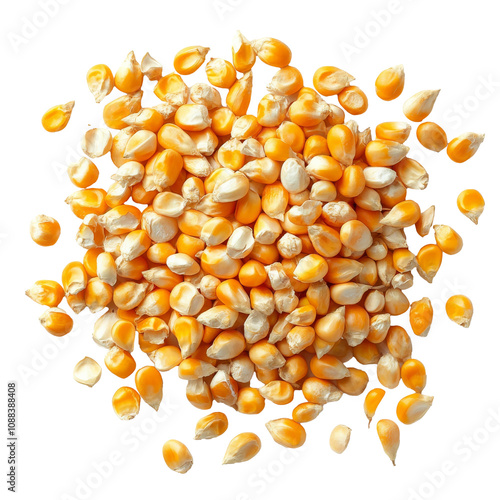 Yellow corn on white background