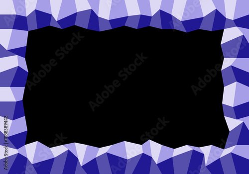 Marco de cuadrados deformados en tonos azules con fondo negro