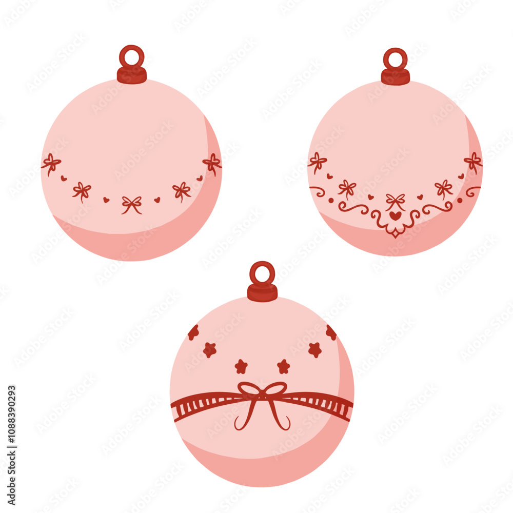 pink ball christmas pack 2 for printing, pattren, icon, vector, christmas event pink ball christmas pack 2 for printing, pattren, icon, vector, christmas event