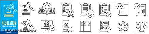 Regulation icons set vector illustration