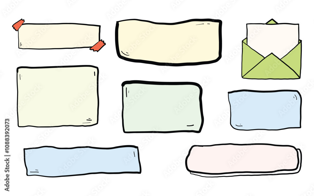 Obraz premium Handdrawn Blank Text Box Note