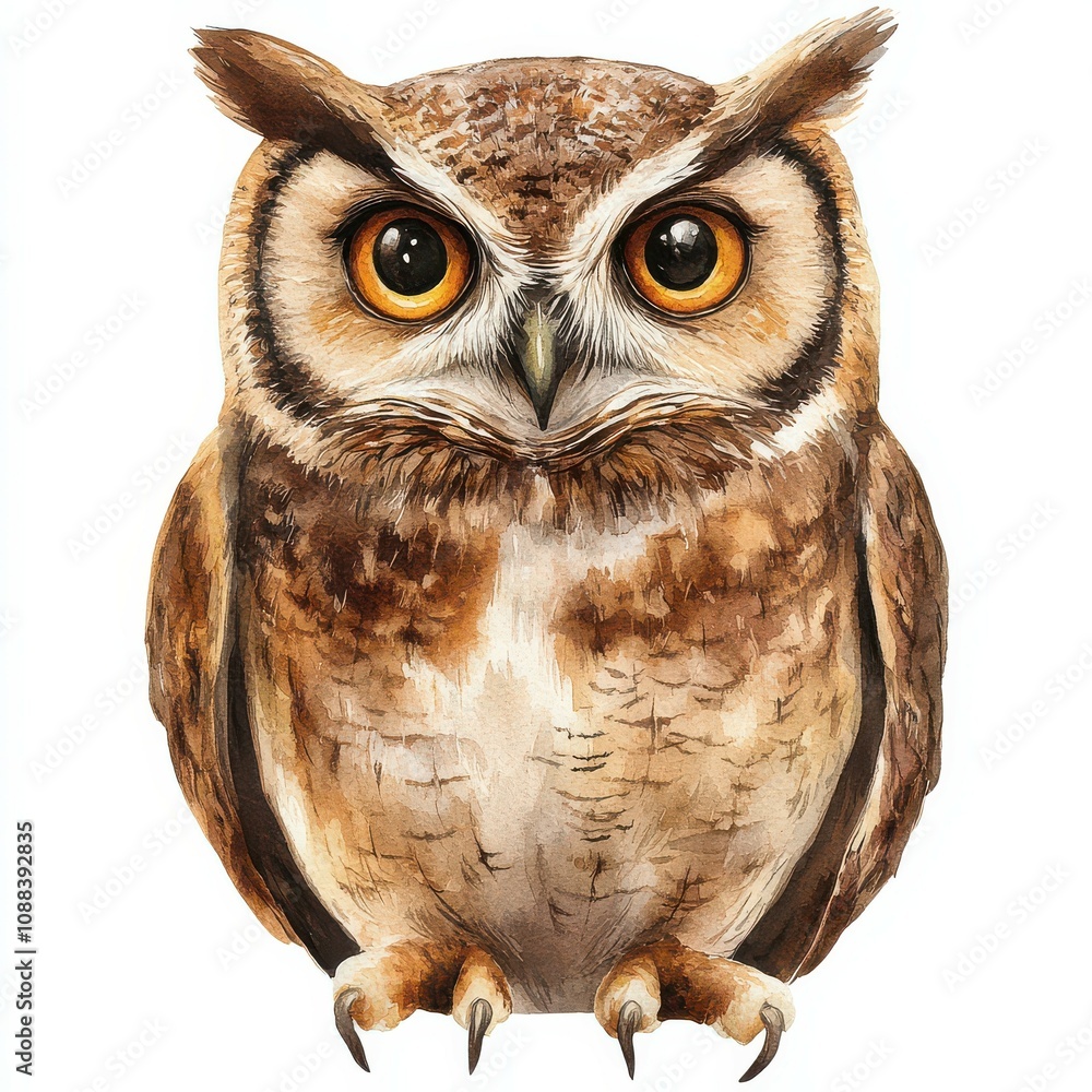 Obraz premium Watercolor Owl Illustration.
