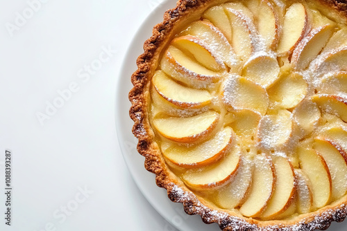 Apple pie on white background photo