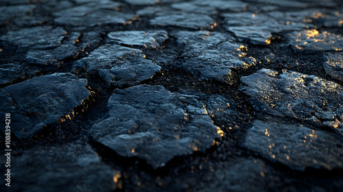 Dark Blue Wet Rock Texture 3D Render