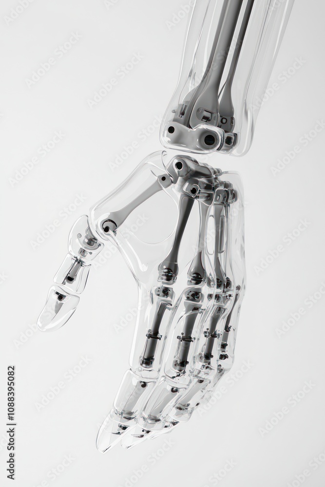 Iconic 3D glyph of advanced prosthetic tech.