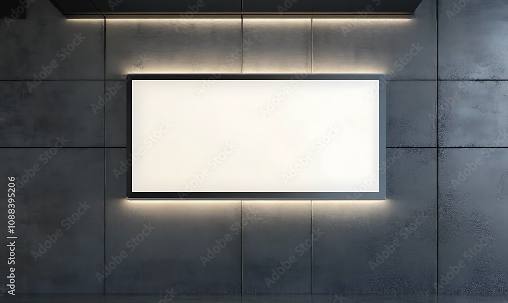 Blank digital display on modern wall Blank digital display on modern wall