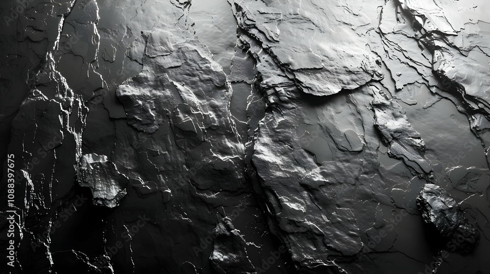 Obraz premium Black Rock Texture - 3D Abstract Background