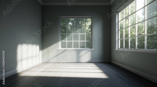  Background with Shadow on the Wall. Light Falling from a Window photo