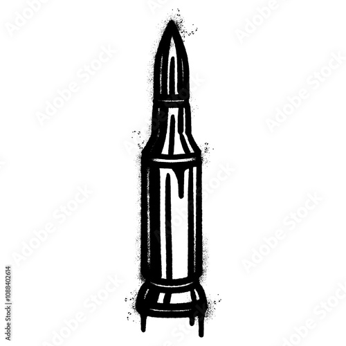 Spray Painted Graffiti Bullet icon isolated on white background.