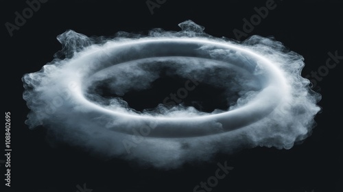 Modern Transparent Hookah Smoke Ring Cloud Effect on White Background, 3D Realistic Texture. Air Trail Icon for Jump Games.