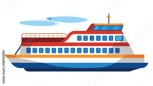 Ferry Vector Illustration in Detailed and Minimalistic Styles for Maritime and Nautical Design Projects