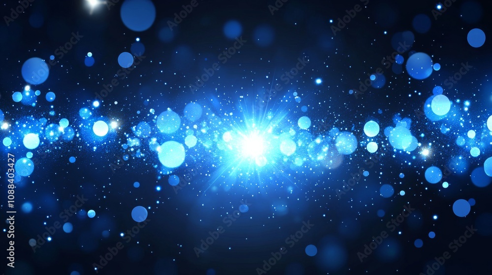 Blue Sparkles Glitter Overlay on Dark Background for Festive Design Flare Texture Frame - Modern Illustration Blue Sparkles Glitter Overlay on Dark Background for Festive Design Flare Texture Frame - Modern Illustration