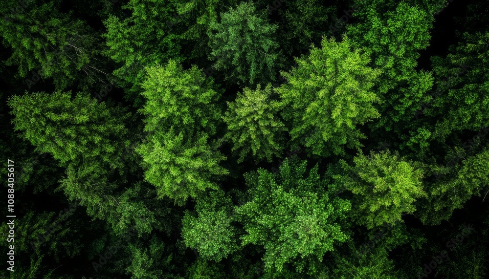 Aerial View of Lush Green Pine Trees in Dense Forest Aerial View of Lush Green Pine Trees in Dense Forest