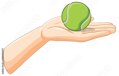 Hand Holding a Tennis Ball
