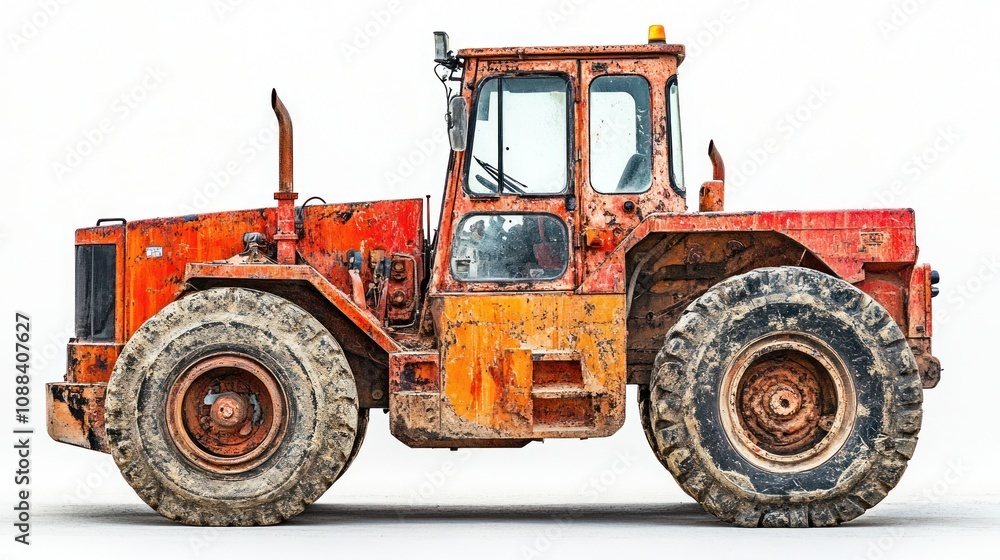 Fototapeta premium Construction Wheel Loader White Background