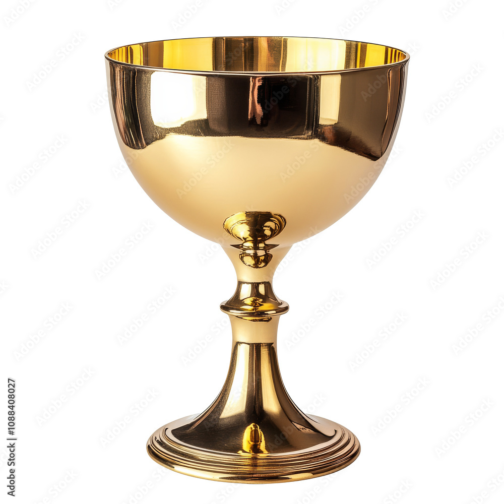 Shiny gold trophy displayed on a white background Shiny gold trophy displayed on a white background