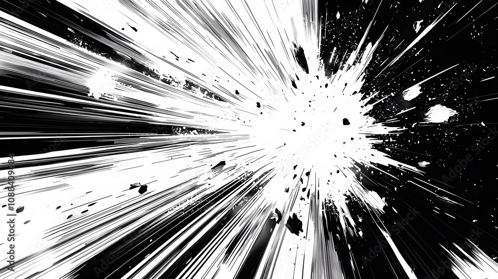 Obraz premium Abstract Black and White Explosion