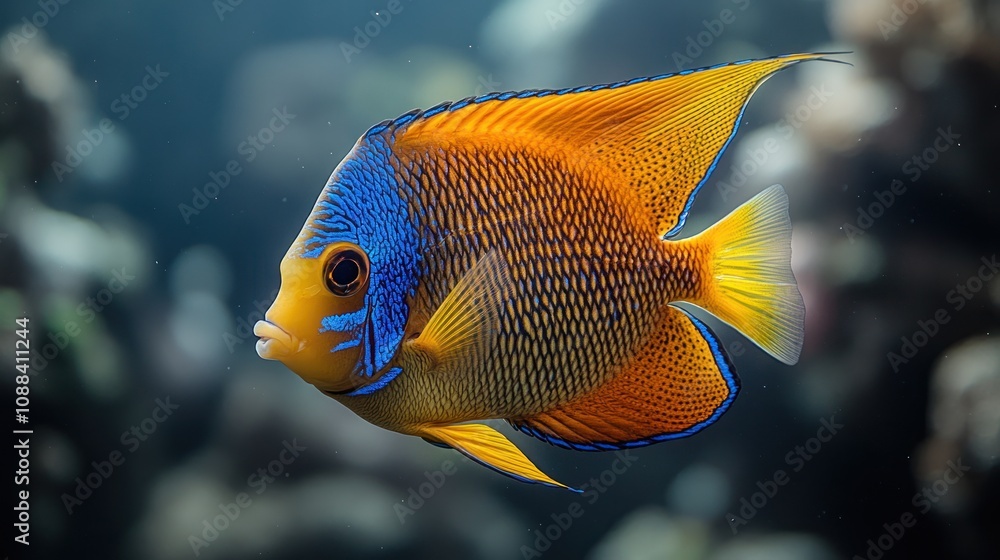 Vibrant Yellow and Blue Angelfish Vibrant Yellow and Blue Angelfish