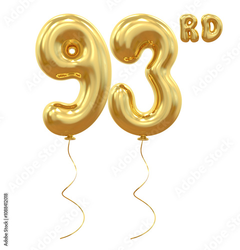 93rd Anniversary Gold Balloon Number photo