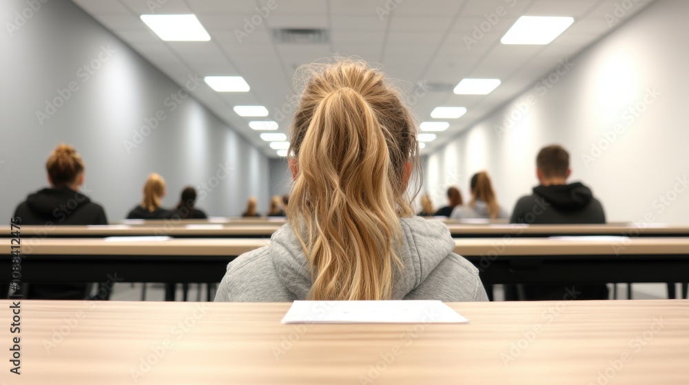 Rows of Desks Facing the Front Students taking a test in rows of desks facing the front, demonstrating individual assessment in a structured environment. Rows of Desks Facing the Front Students taking a test in rows of desks facing the front, demonstrating individual assessment in a structured environment.