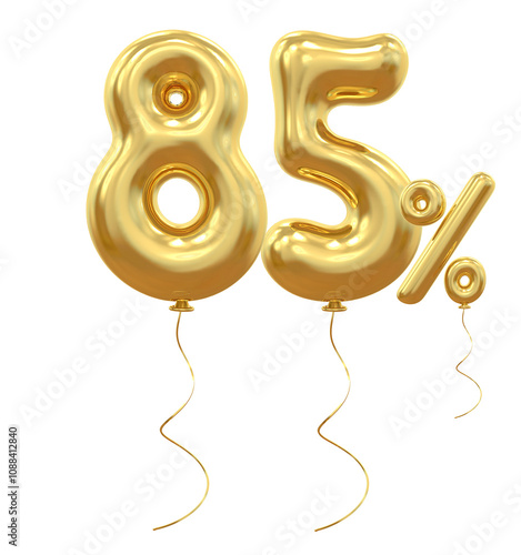 85percent gold balloon offer in 3d photo