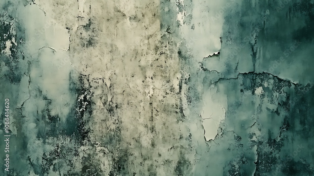 Abstract Grunge Texture: Aged Beige and Green Wall Abstract Grunge Texture: Aged Beige and Green Wall