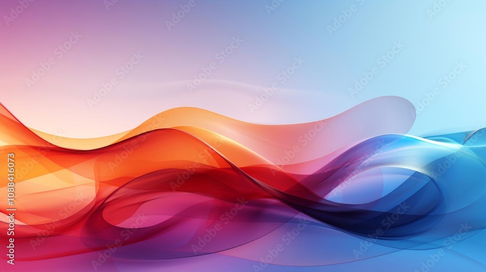 A colorful wave with a blue and red stripe A colorful wave with a blue and red stripe