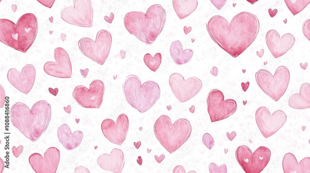 Seamless pattern of pink wallpaper featuring charming hearts perfect for Valentine s Day decor and designs