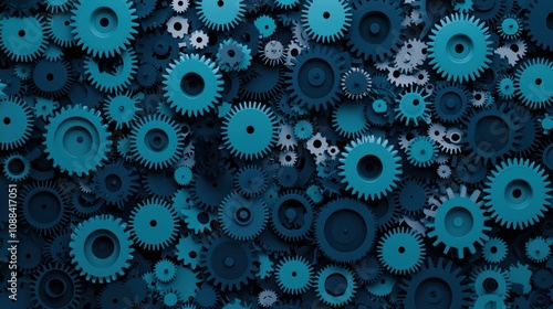 Wallpaper Mural Gears or Cogs Interlocking Close up of interlocking gears turning smoothly, representing teamwork, efficiency, and precision in a mechanical system. Torontodigital.ca