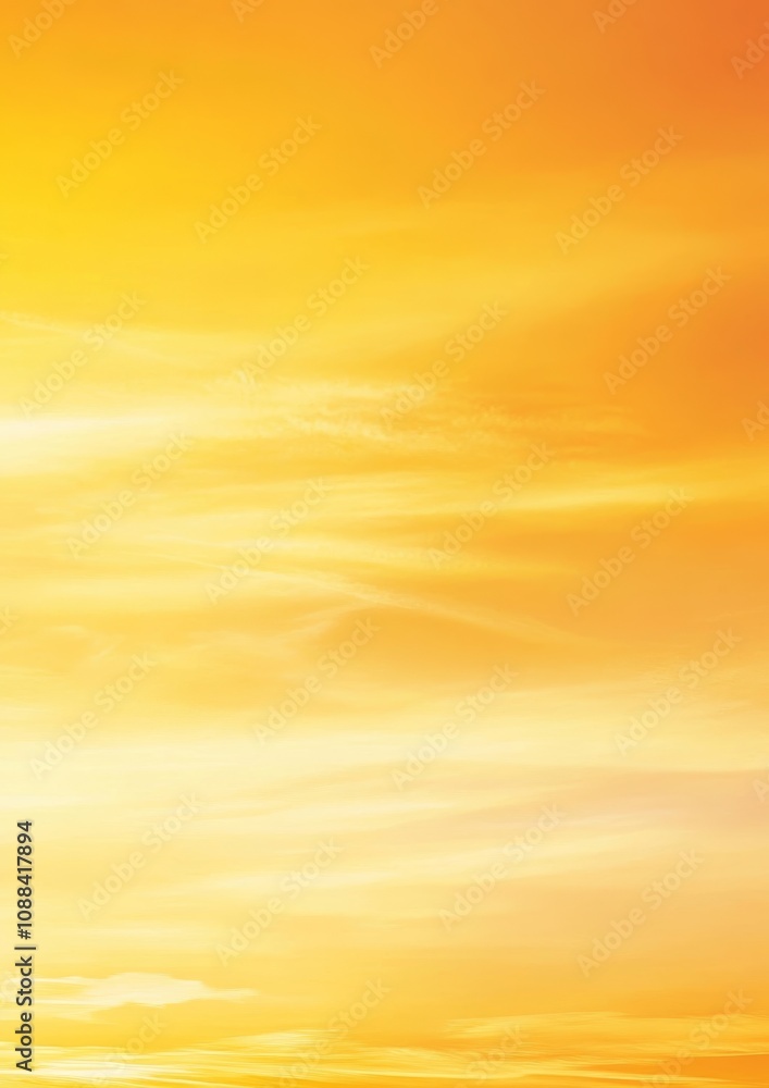 Fototapeta premium Phone Wallpaper Bright Yellow Gradient Sky with Soft Clouds