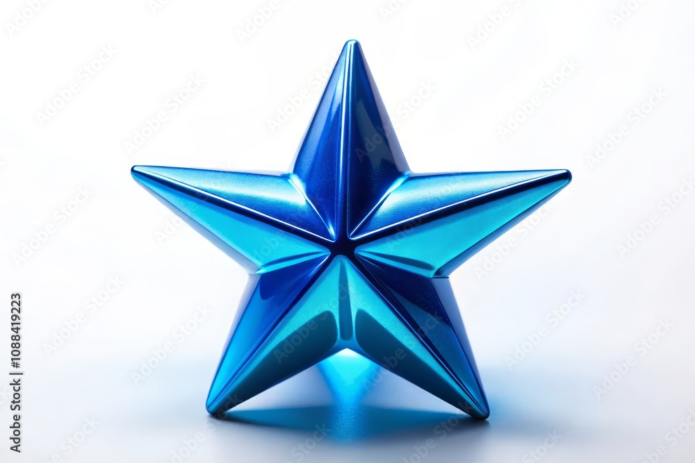 Isolated Blue Star on White Background for Conceptual Photography Isolated Blue Star on White Background for Conceptual Photography
