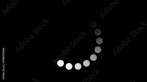 Wallpaper Mural Loading animation of a rotating cargo wheel. Waiting to load. White circles rotate one after another on a black isolated background. Looping video. Torontodigital.ca