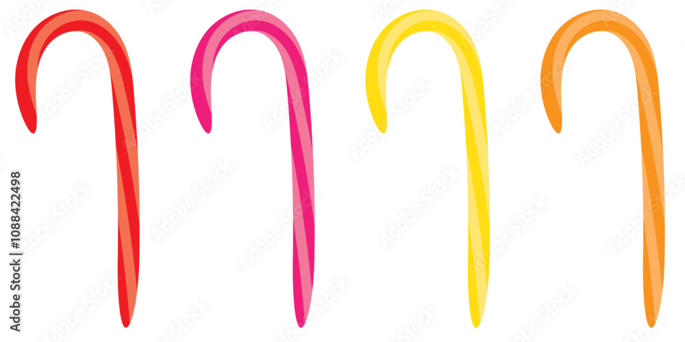 a striped red and white candy cane, isolated on white or transparent background a striped red and white candy cane, isolated on white or transparent background