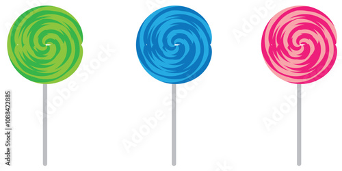 Candy Cane icon Isolated flat vector in outline